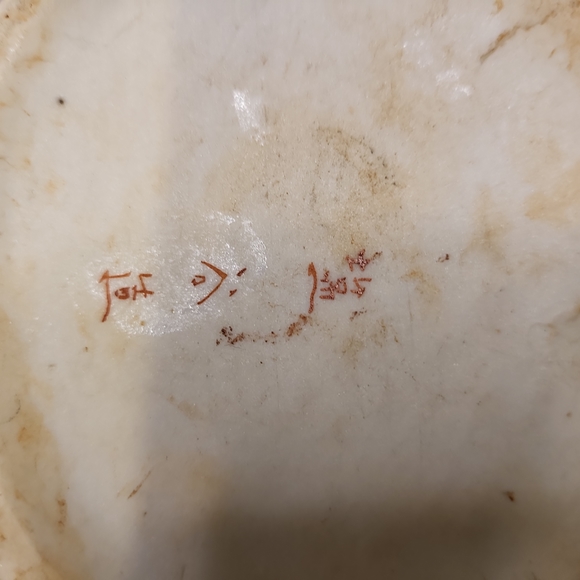 Antique Signed Chinese Duck Porcelain Ceramic Teapot w/ Wicker Handle - Picture 8 of 12